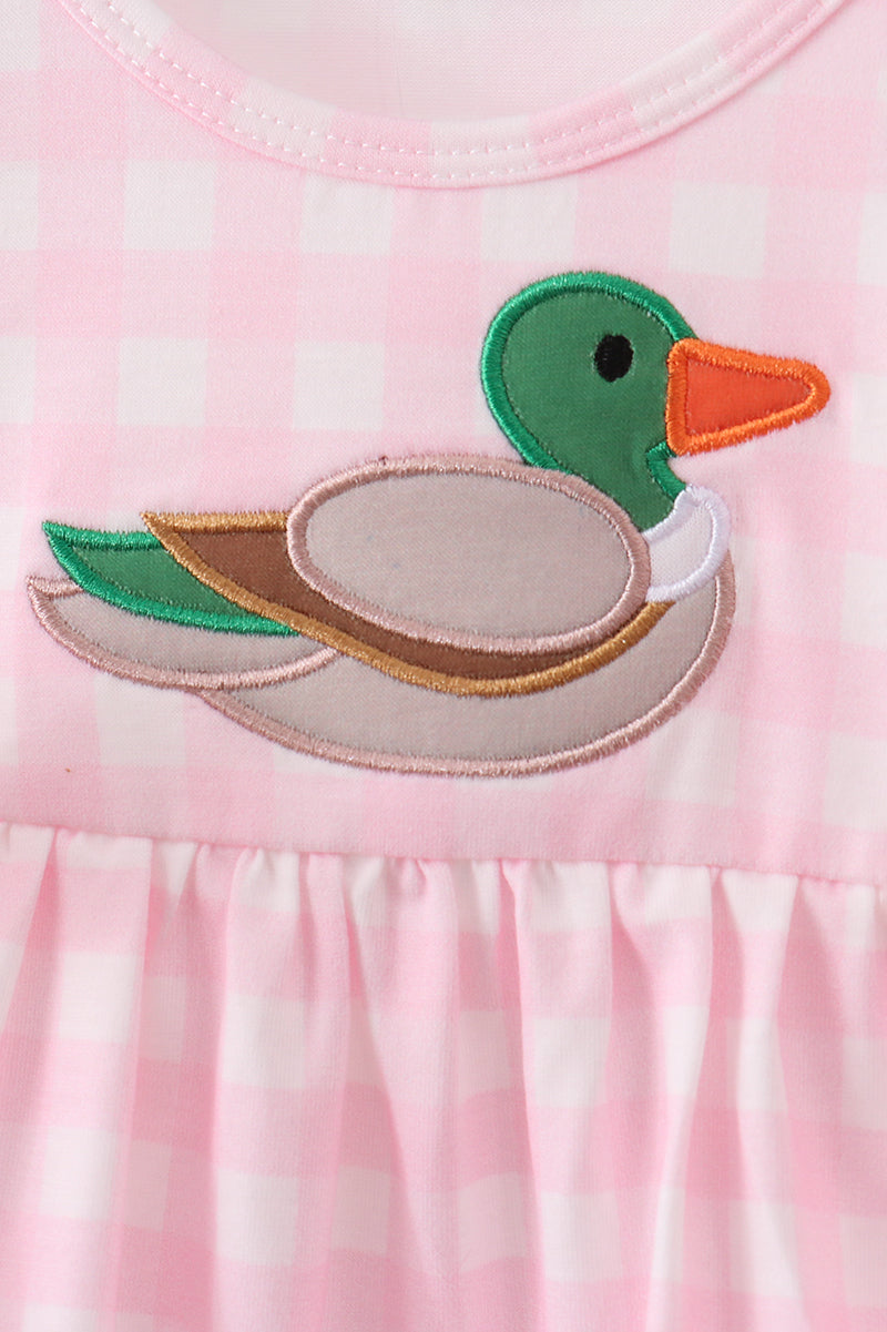 Mallard Applique Gingham Bloomer Set