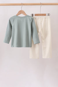 Deer Embroidery Pants Set