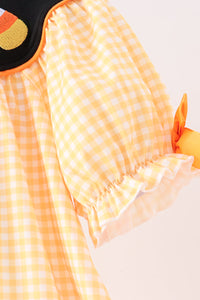 Candy Embroidery Gingham Dress