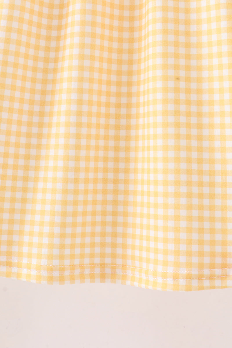 Candy Embroidery Gingham Dress