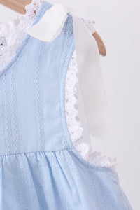 Blue Jacquard Lace Dress