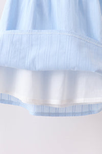 Blue Jacquard Lace Dress