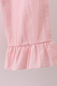 Pink Lace Ruffle Pants Set