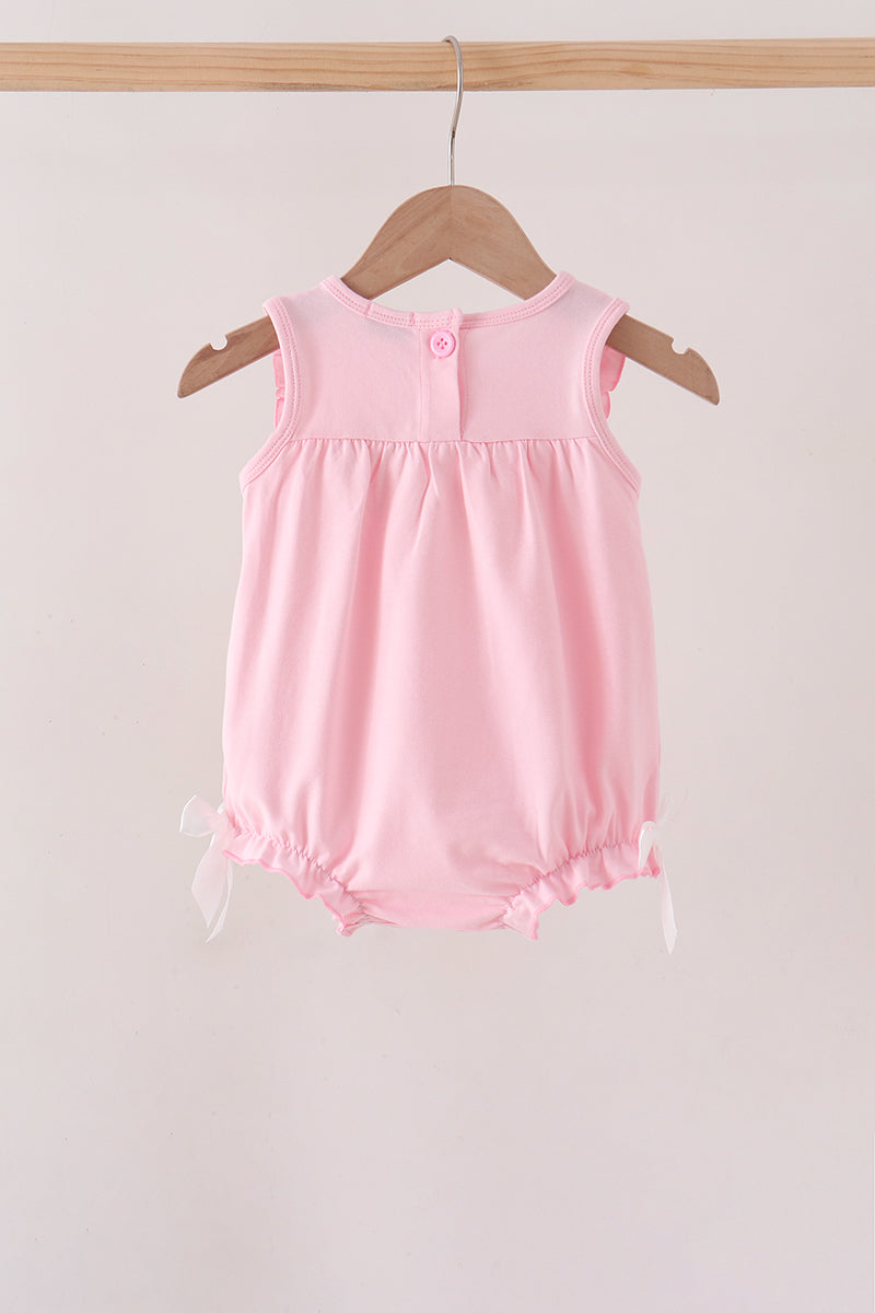 Pumpkin Bow Embroidery Ruffle Bubble