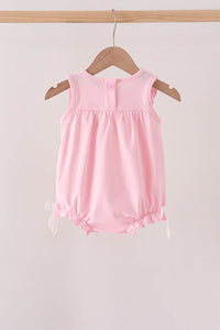 Pumpkin Bow Embroidery Ruffle Bubble