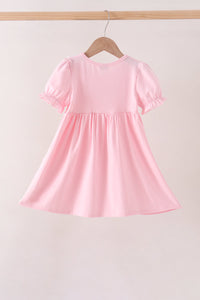 Pumpkin Bow Embroidery Ruffle Dress