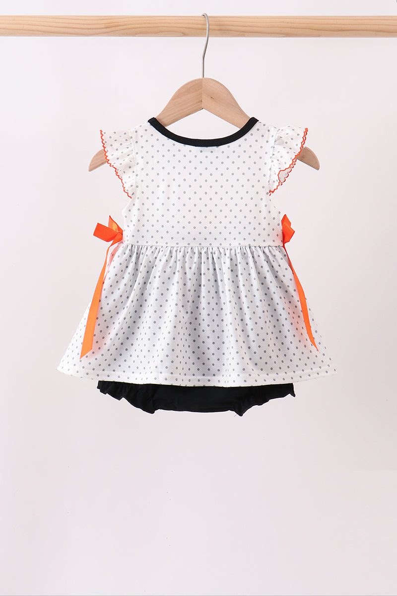 Spider Embroidery Ruffle Bubble