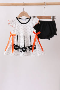 Spider Embroidery Ruffle Bloomer Set