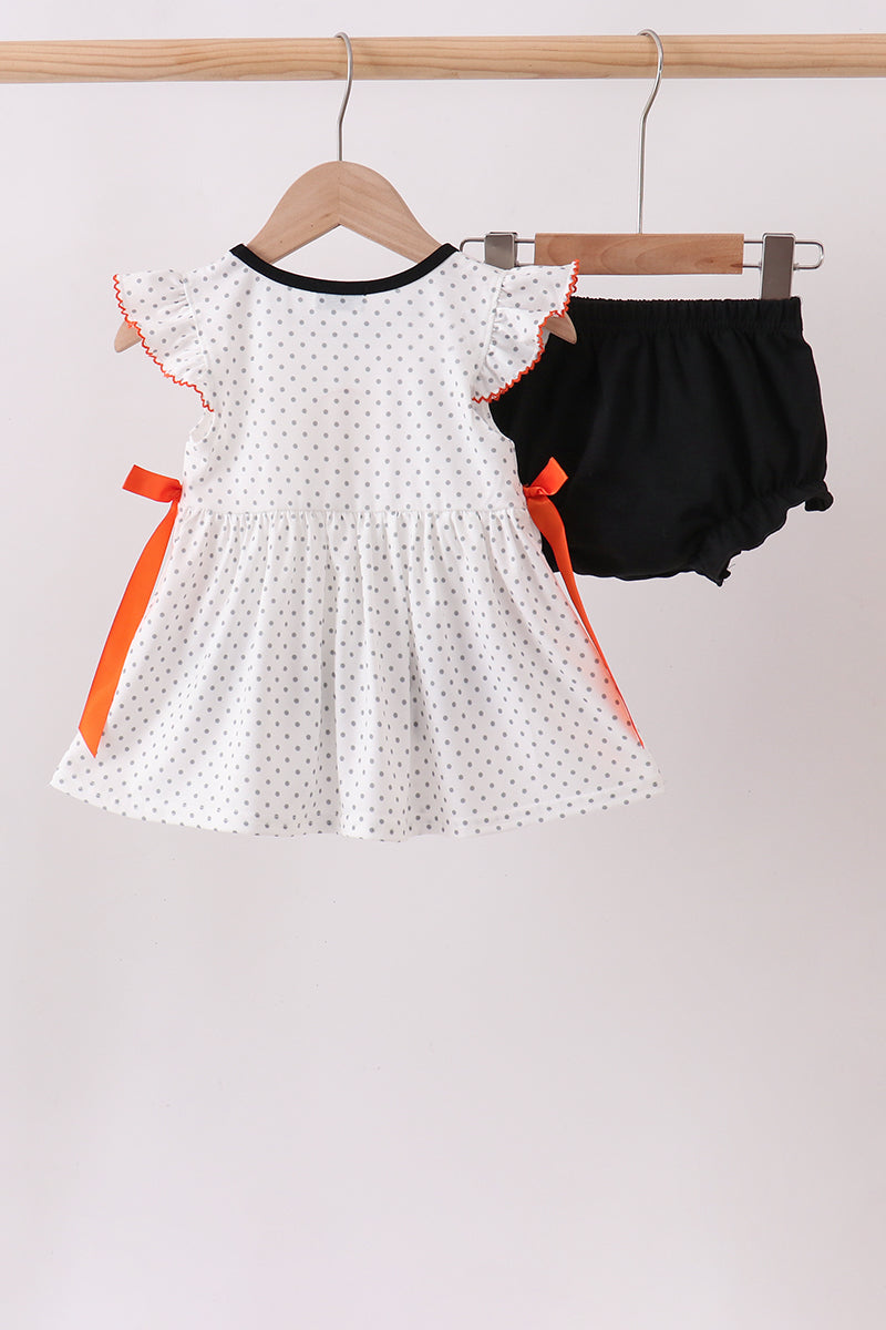 Spider Embroidery Ruffle Bloomer Set