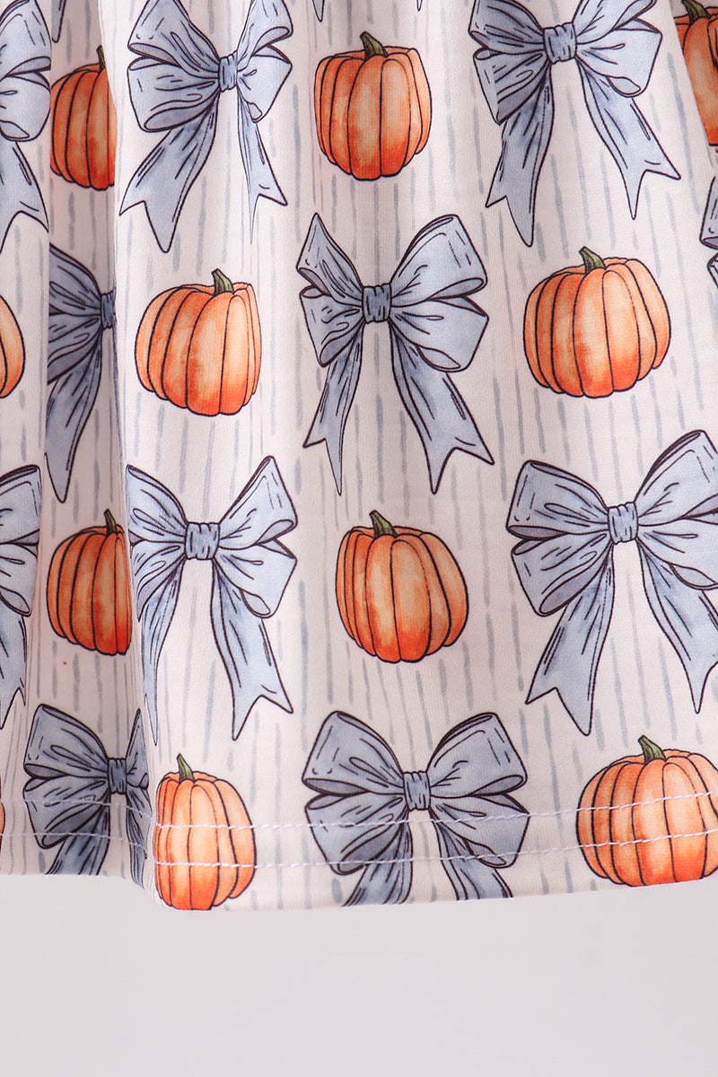 Pumpkin Bow Smocked Bloomer Set