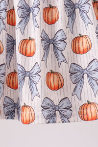 Pumpkin Bow Smocked Bloomer Set
