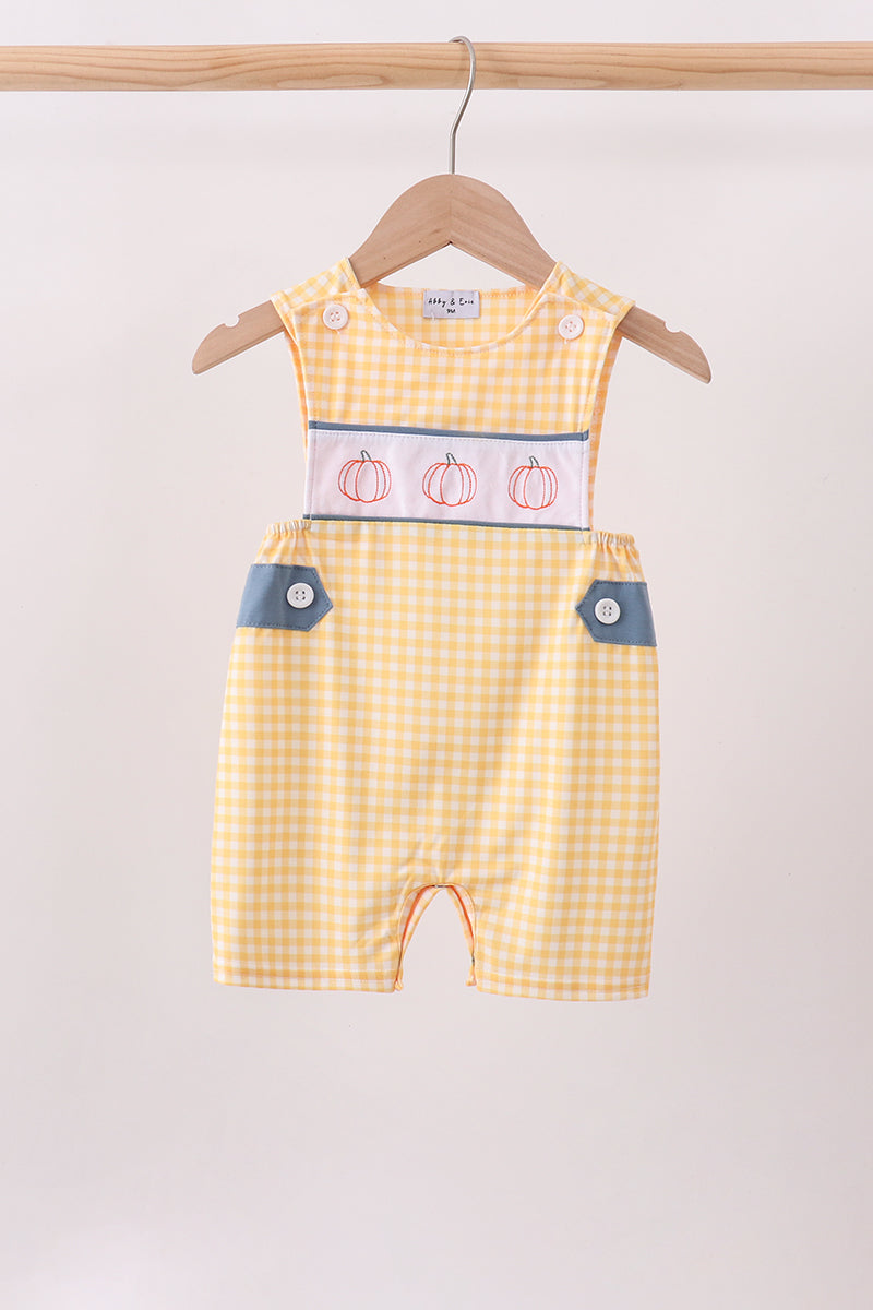 Pumpkin Embroidery Gingham Jon Jon
