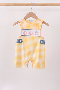 Pumpkin Embroidery Gingham Jon Jon