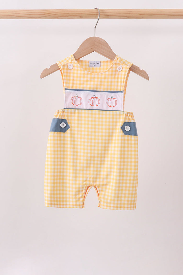 Pumpkin Embroidery Gingham Jon Jon
