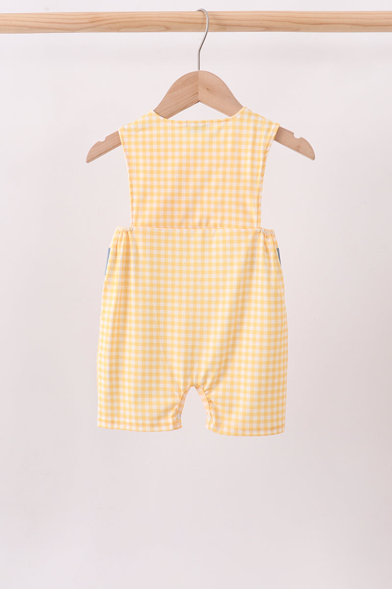 Pumpkin Embroidery Gingham Jon Jon