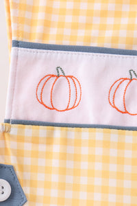 Pumpkin Embroidery Gingham Jon Jon