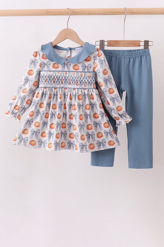 Pumpkin Smocked Pants Set
