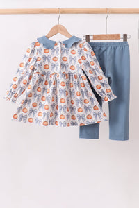 Pumpkin Smocked Pants Set