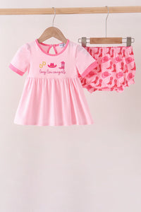 Cowgirl Boots Embroidery Bloomer Set
