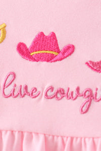 Cowgirl Boots Embroidery Bloomer Set