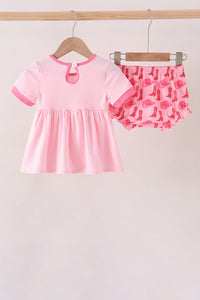 Cowgirl Boots Embroidery Bloomer Set