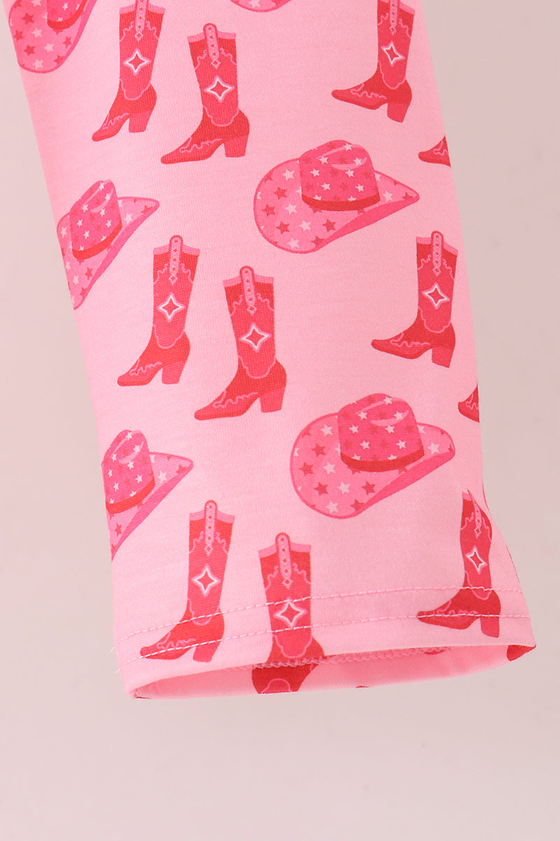 Cowgirl Boots Embroidery Pants Set