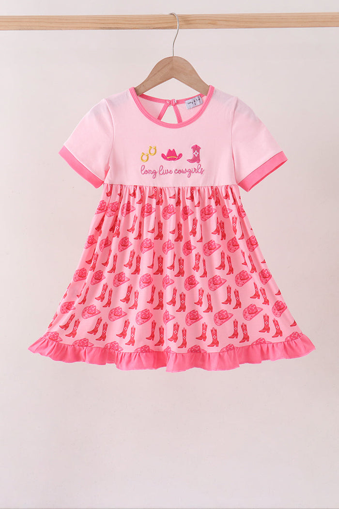 Cowgirl Boots Embroidery Dress