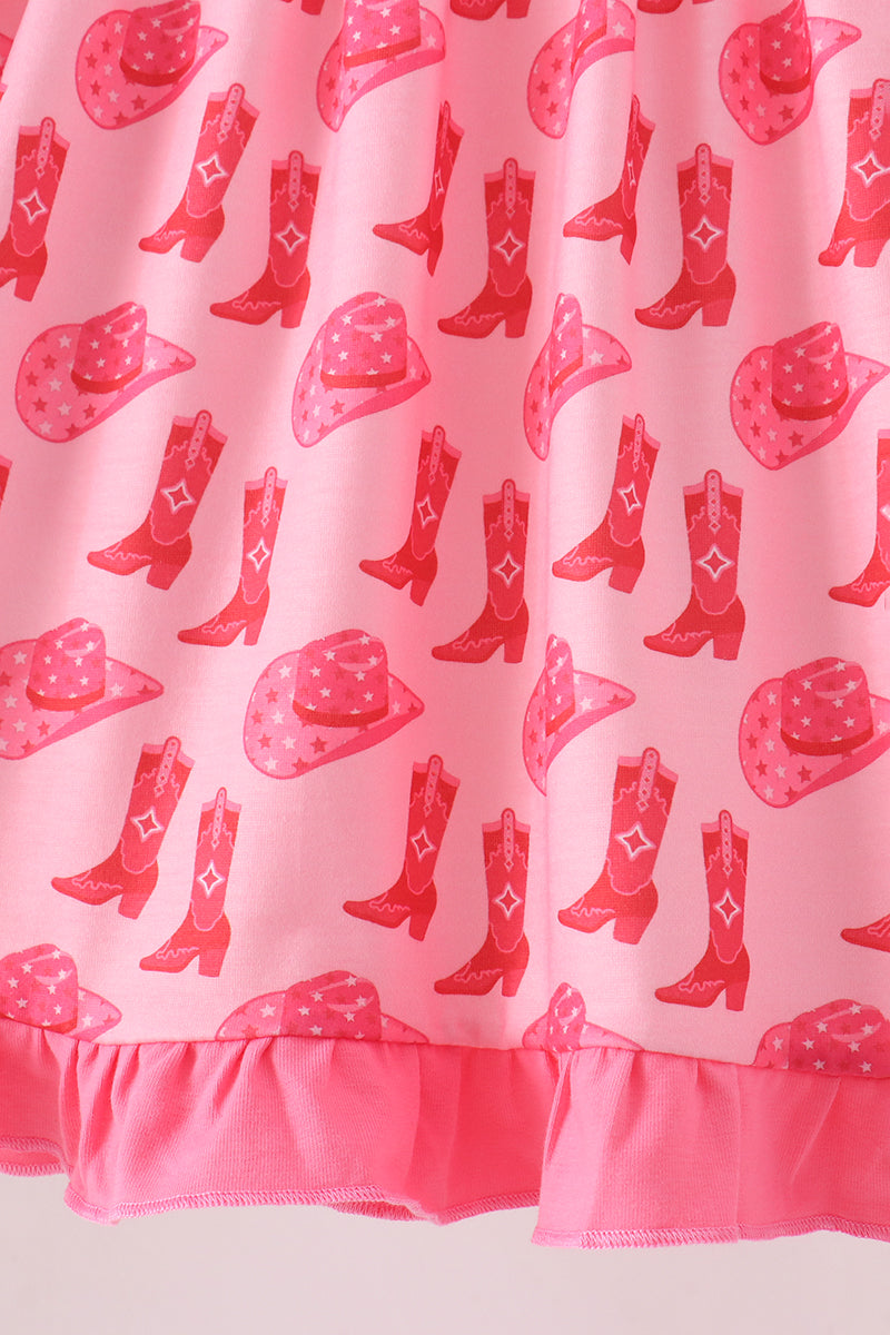 Cowgirl Boots Embroidery Dress