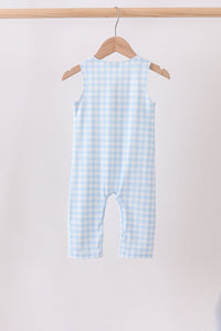 Blue Smocked Gingham Jon Jon
