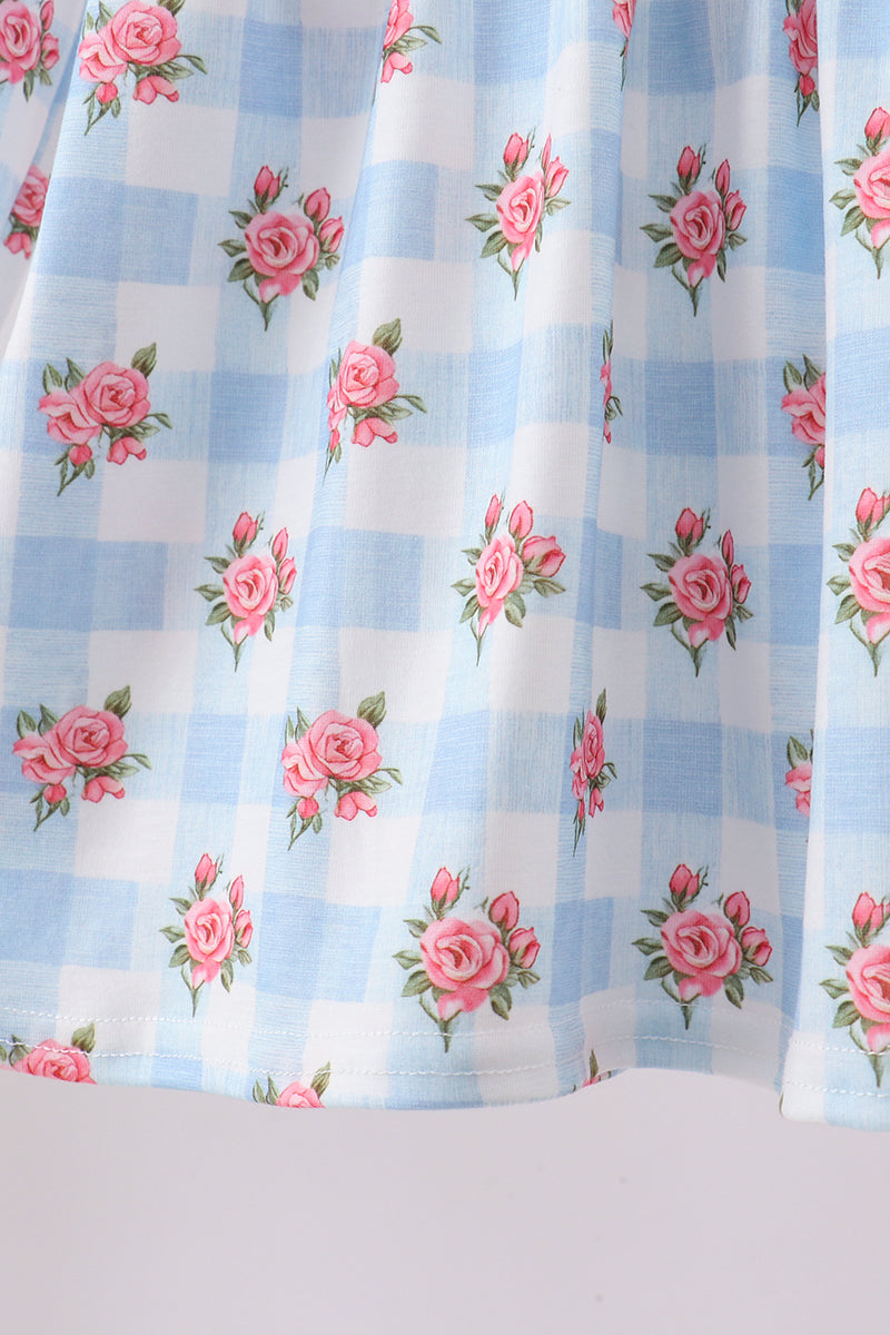 Bow Smocked Gingham Pants Set