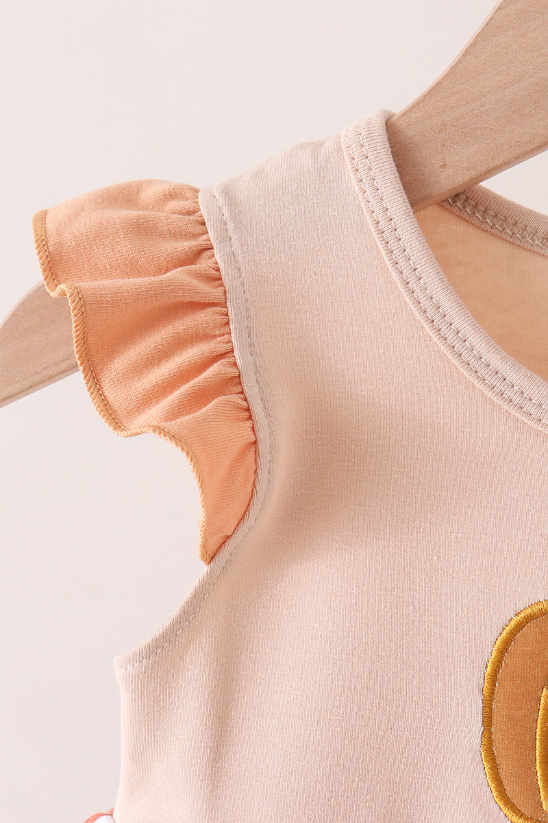 Pumpkin Embroidery Ruffle Bloomer Set