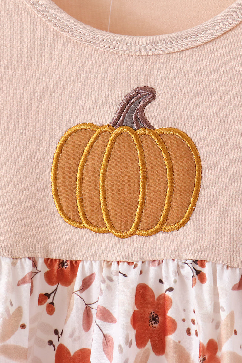Pumpkin Embroidery Ruffle Bloomer Set