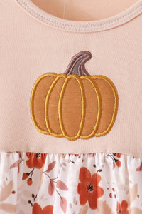 Pumpkin Embroidery Ruffle Bloomer Set