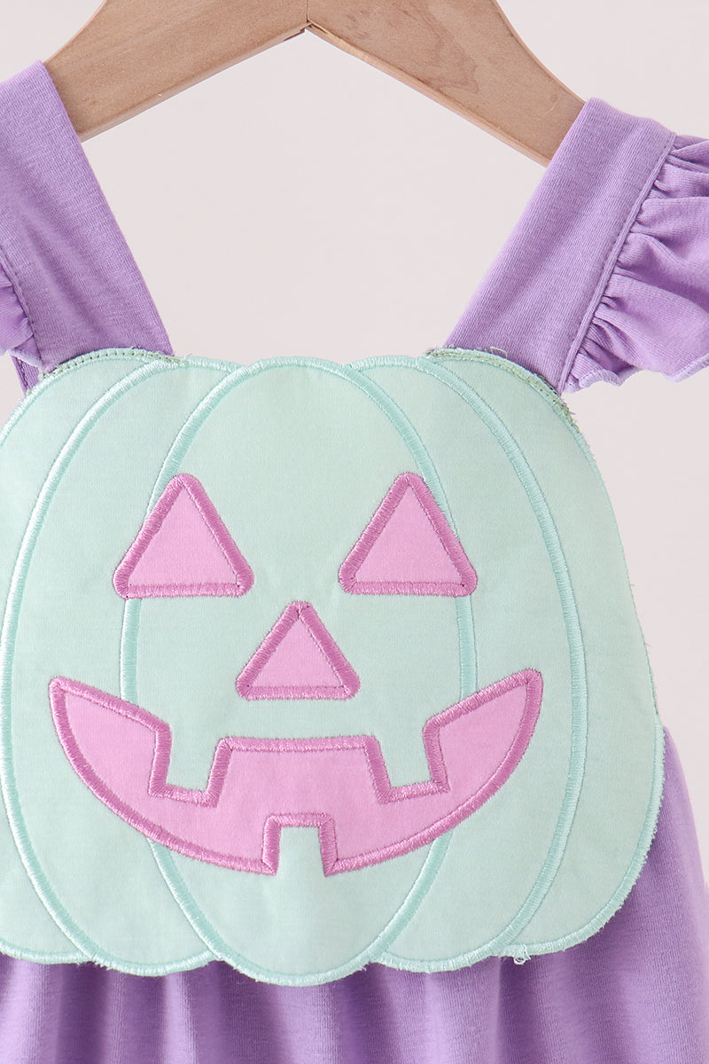 Jack-O-Lantern Applique Ruffle Bubble