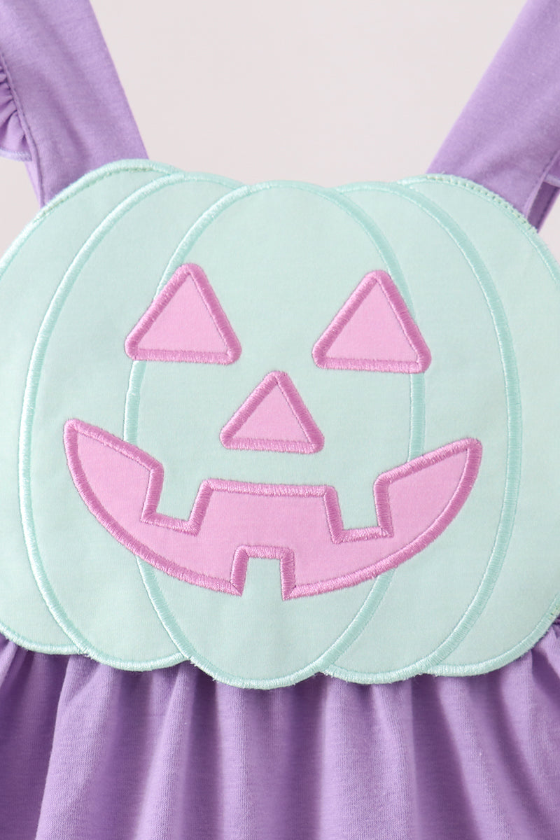 Jack-O-Lantern Applique Ruffle Dress