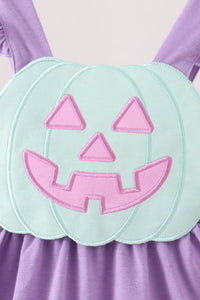 Jack-O-Lantern Applique Ruffle Dress