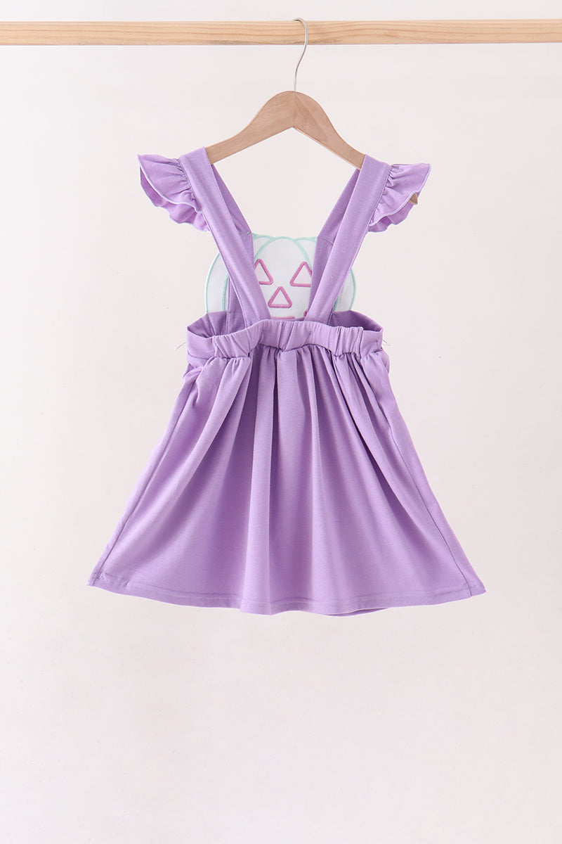 Jack-O-Lantern Applique Ruffle Dress