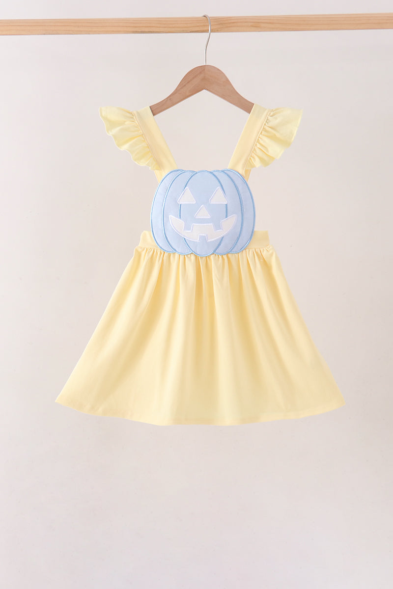 Jack-O-Lantern Applique Ruffle Dress