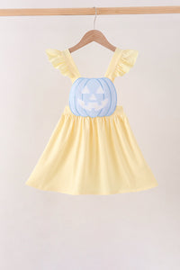 Jack-O-Lantern Applique Ruffle Dress