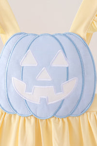 Jack-O-Lantern Applique Ruffle Dress