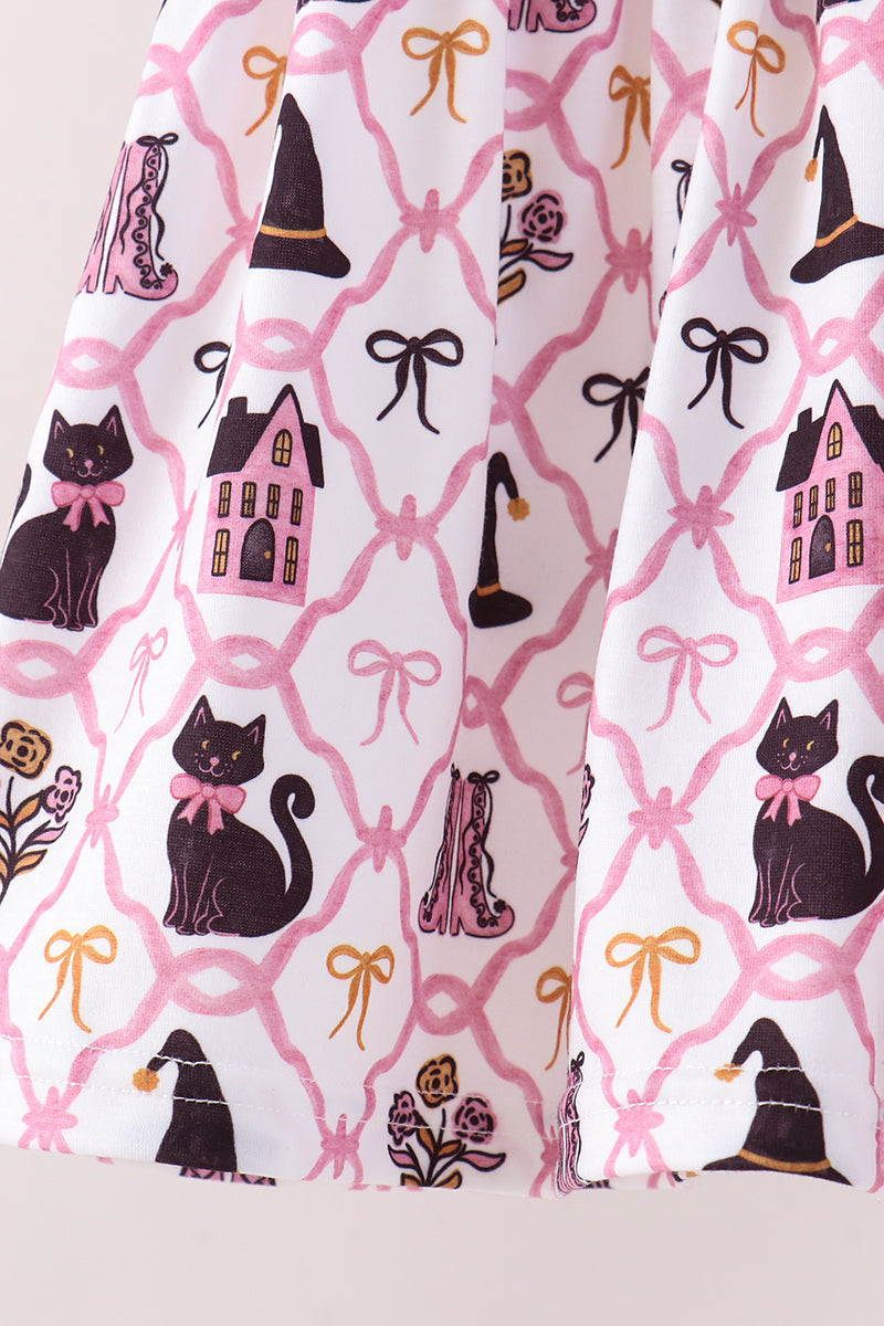 Cat Embroidery Ruffle Pants Set