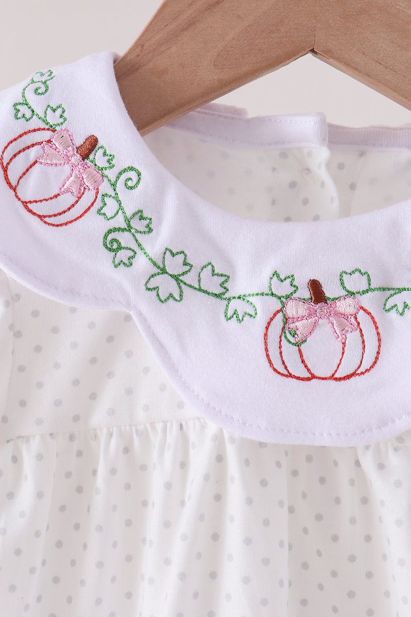 Pumpkin Bow Embroidery Bubble