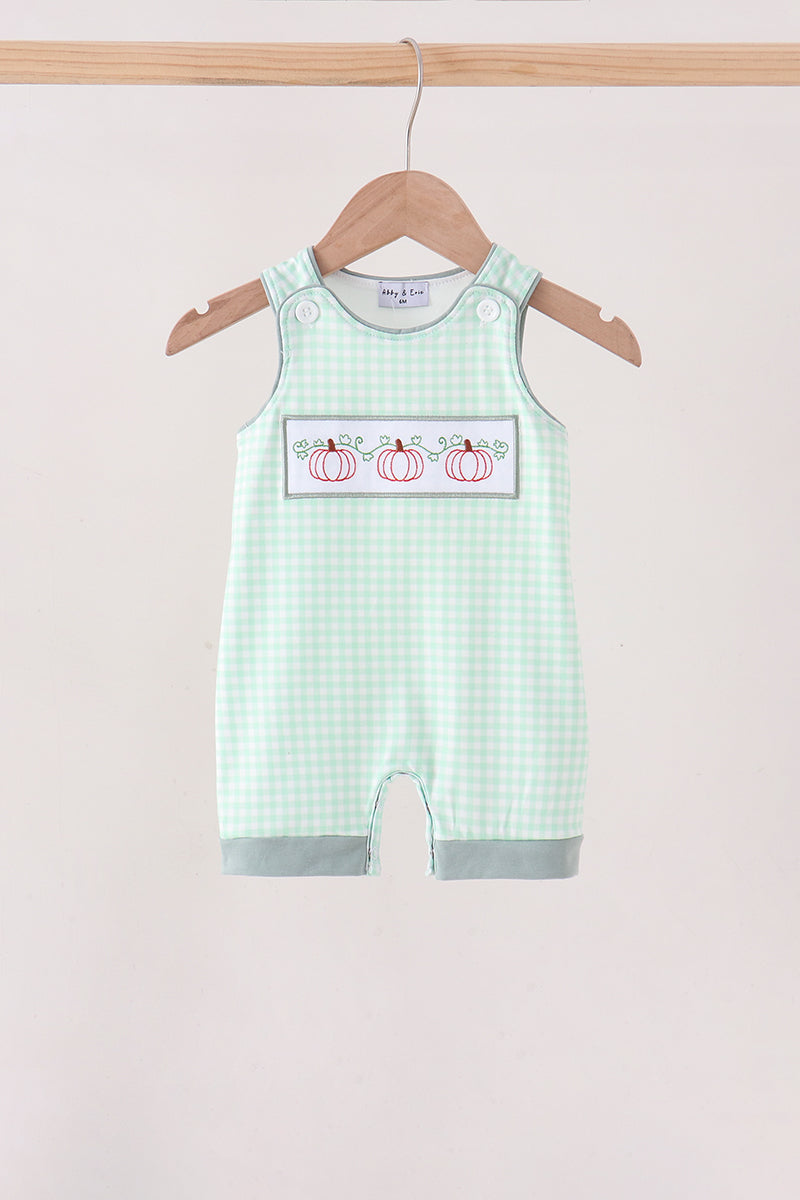Pumpkin Embroidery Gingham Jon Jon