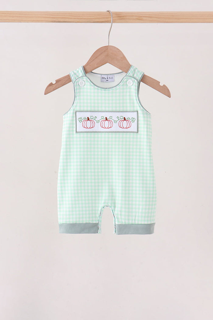 Pumpkin Embroidery Gingham Jon Jon