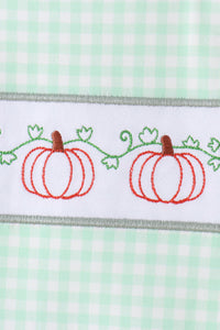 Pumpkin Embroidery Gingham Jon Jon