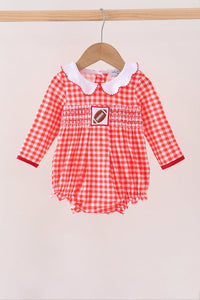 Football Smocked Gingham Bubble
