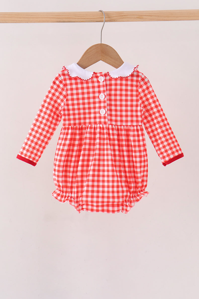 Football Smocked Gingham Bubble