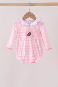 Football Smocked Gingham Bubble