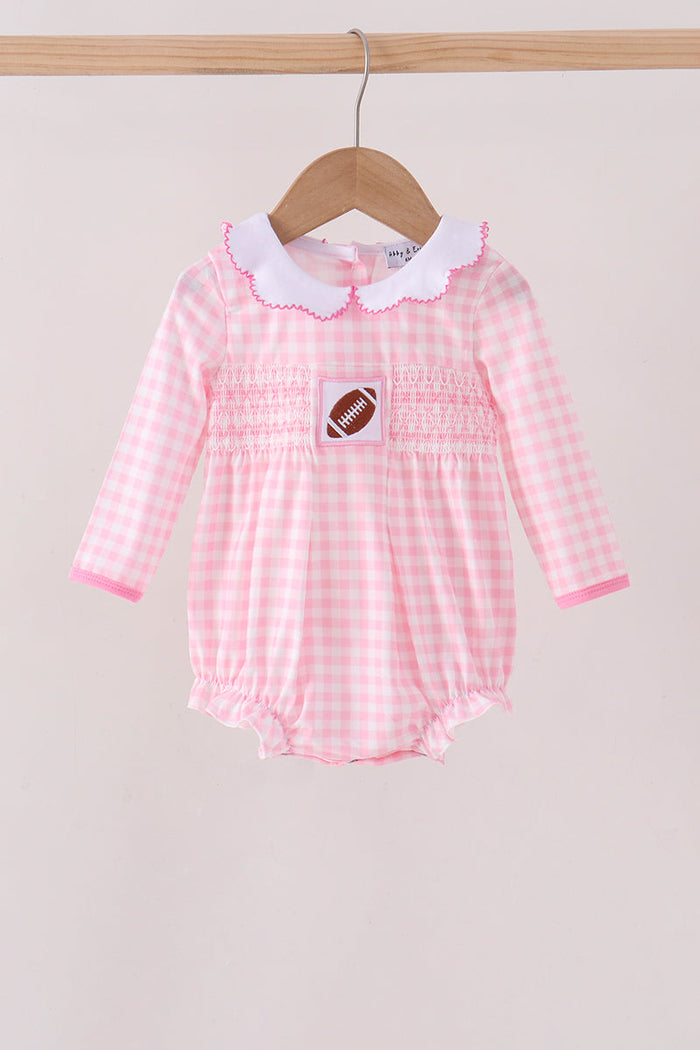 Football Smocked Gingham Bubble