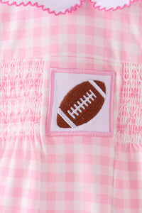 Football Smocked Gingham Bubble